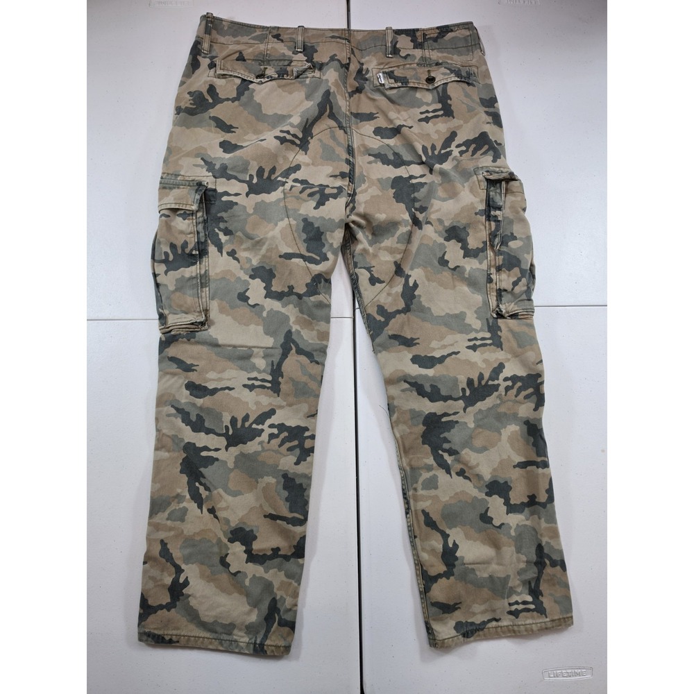 Levis Mens Camo Cargo Pants Relaxed Straight Leg W38 L28 Army